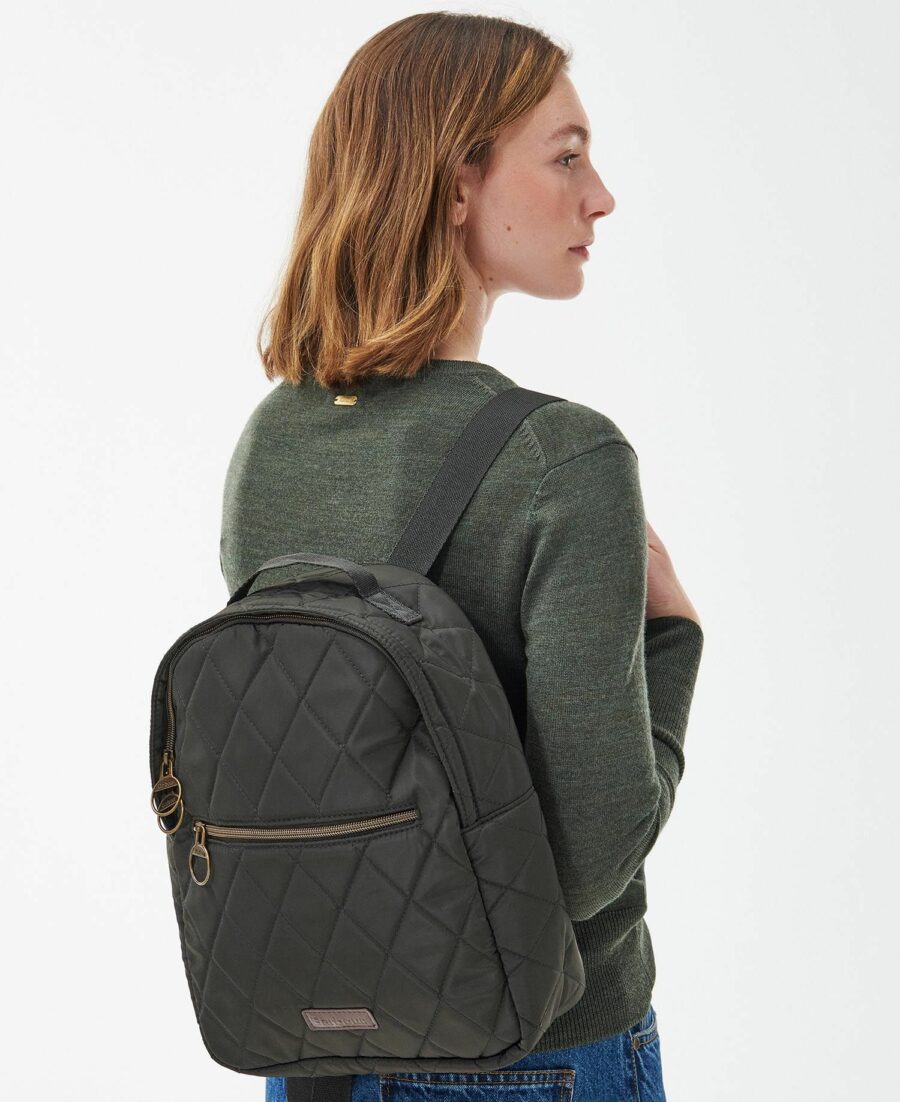 Barbour Quilted Backpack-Olive