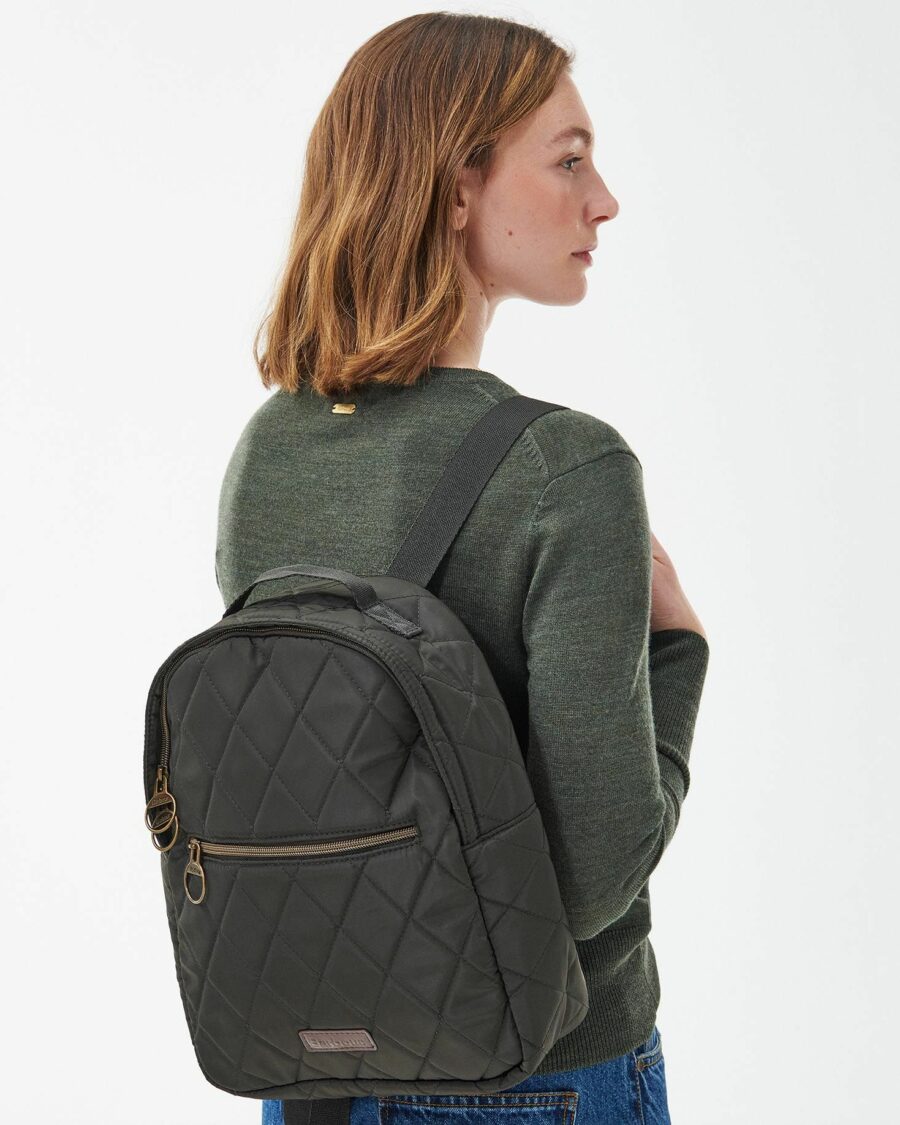 Barbour Quilted Backpack-Olive