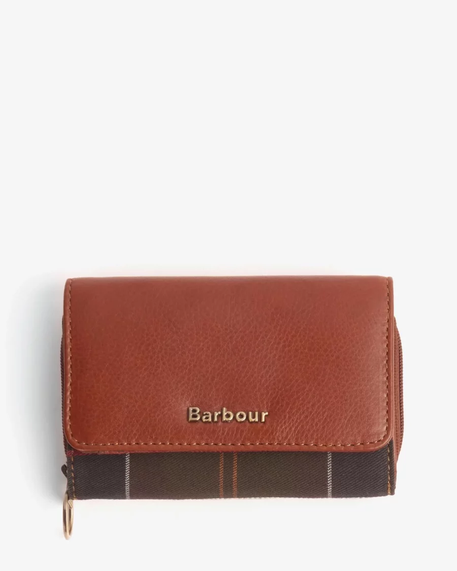 WOMEN'S BARBOUR LAIRE LEATHER FRENCH PURSE-BROWN/CLASSIC