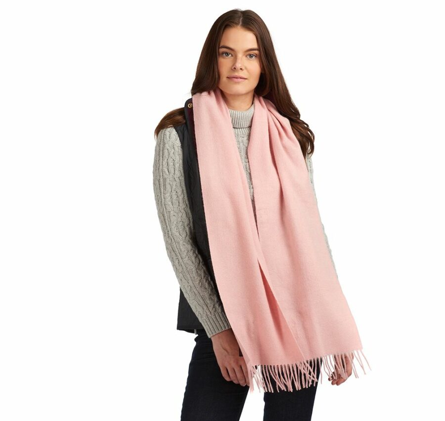 WOMEN'S BARBOUR LAMBSWOOL WOVEN SCARF-BLUSH PINK