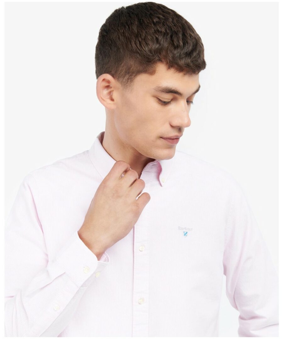 Mens Barbour Striped Oxtown Tailored Shirt-Pink