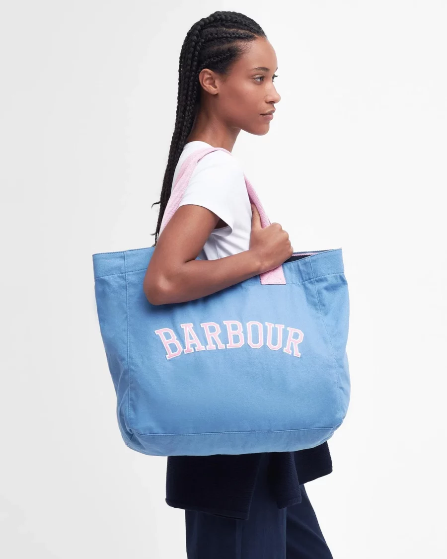 Barbour Logo Holiday Tote Bag-Chambray Blue